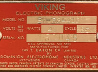 Viking EMUR8-416 Phonograph-Label
