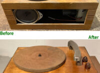 Sni-Dor 33M Phonograph-Front View Before and After